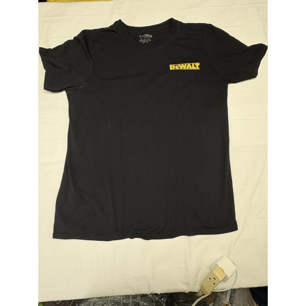 DeWalt FlexVolt Mens Small Black Performance Work T-Shirt Tool Logo Gildan